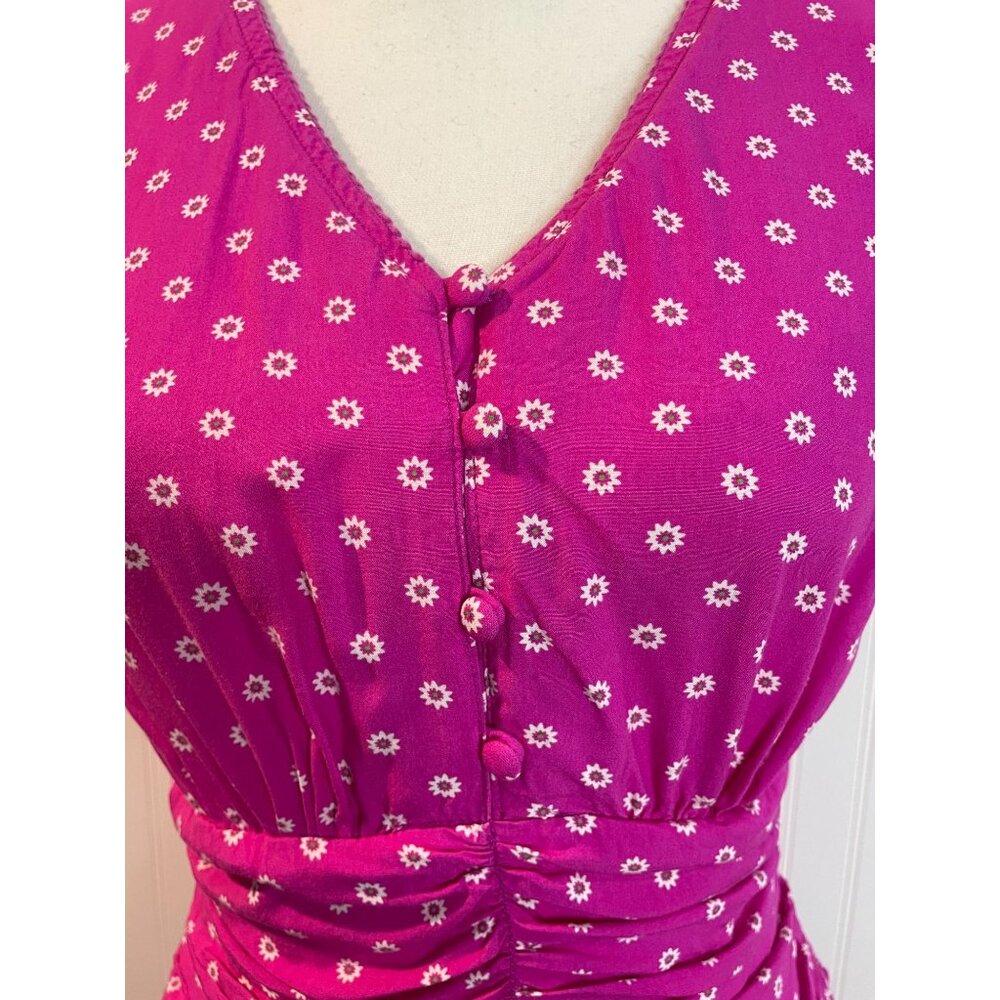 Matilda Jane Pink Floral Dress With Ruched Waist & Button Details - Picture 7 of 16